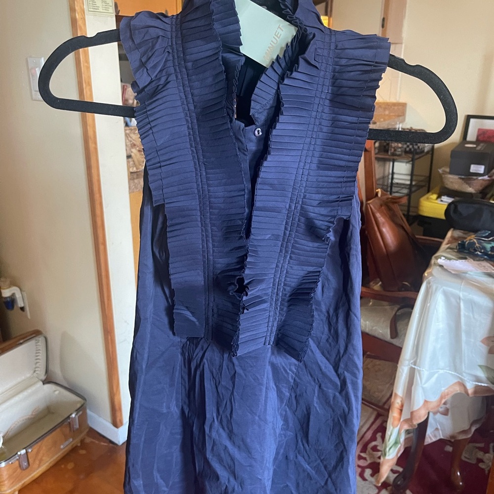 Elegant Navy Sleeveless Blouse